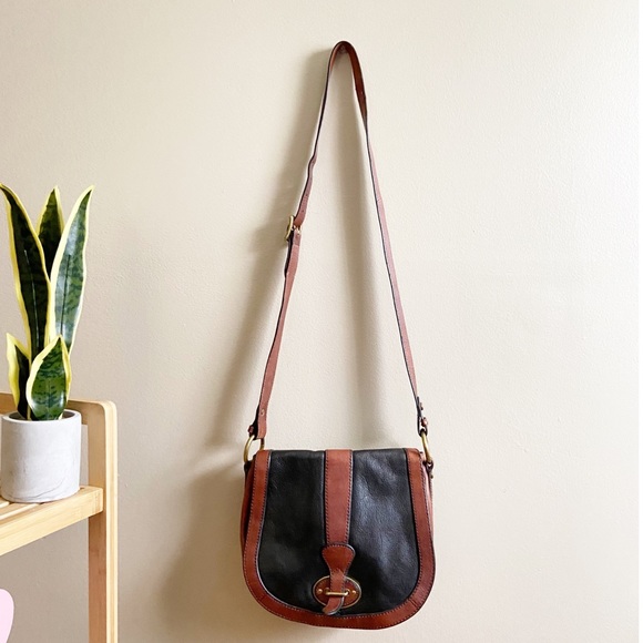 Fossil Handbags - Fossil black and brown leather bag